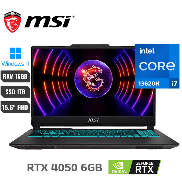 LAPTOP MSI 15 INTEL CORE I7 13620H 16GB RAM 1TB SSD NVIDIA RTX 4050 6GB 15.6″