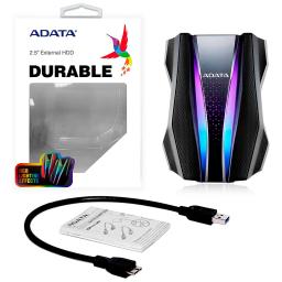 DISCO DURO EXTERNO ADATA 1TB HD770 RGB USB 3.0 NEGRO