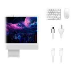 APPLE IMAC AIO M4 16GB 256GB-SSD 24INCH BT WIFI CAM-12M 2Thunderbolt-4IO Silver