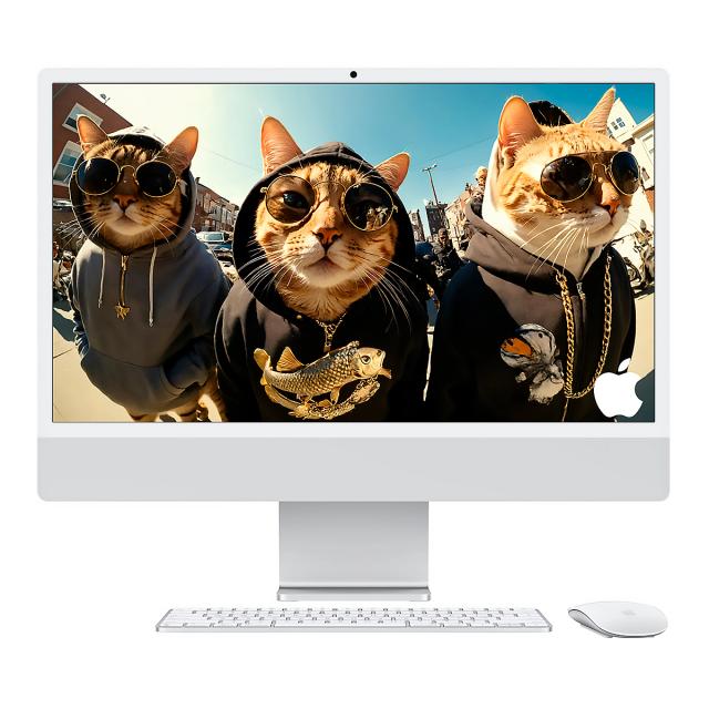 APPLE IMAC AIO M4 16GB 512GB-SSD 24INCH BT WIFI CAM. IOS SILVER
