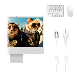 APPLE IMAC AIO M4 16GB 512GB-SSD 24INCH BT WIFI CAM. IOS SILVER