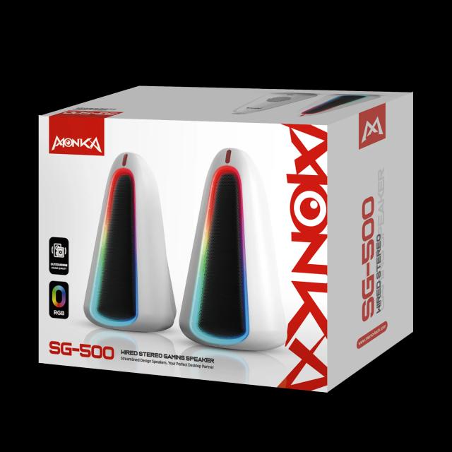  Parlantes PC Gaming MONKA SG-500 Zilla Stereo Iluminación RGB