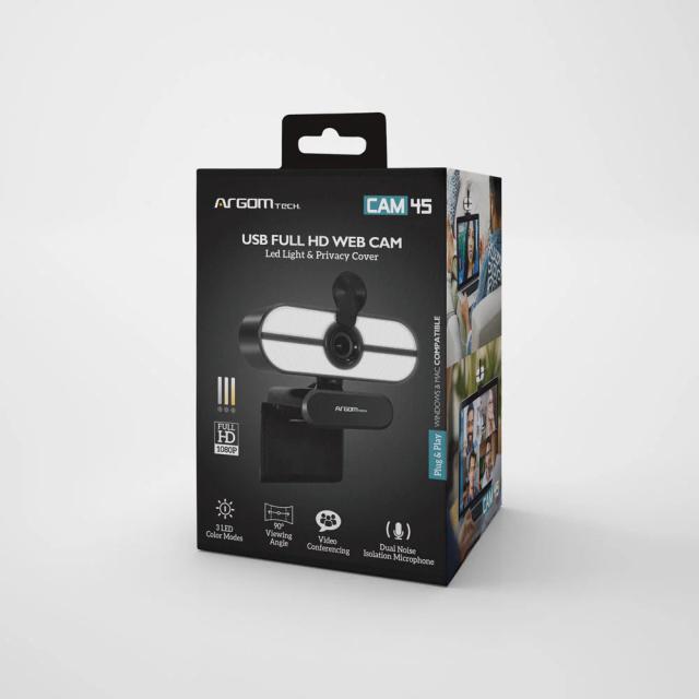 WEB CAM ARGOM FULL HD 1080P WITH MICROPHONE - LED CAM45