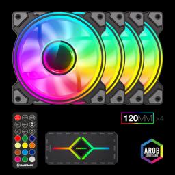 Kit Ventiladores PC GAMEMAX DRH400 4 FAN120mm Luces ARGB de doble anillo