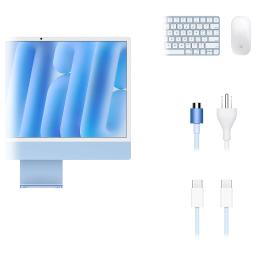 APPLE IMAC AIO M4 16GB 256GB-SSD 24INCH BT WIFI CAM. IOS BLUE