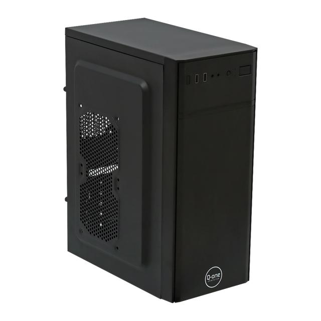 CASE Q-ONE C6016 ATX COMBO Parlante Teclado Muose 2USB 0.4mm PS-250W-Real Black