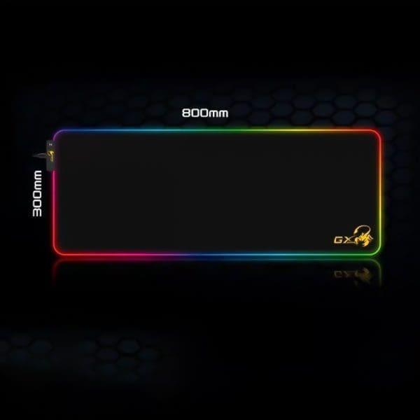 MOUSE PAD GENIUS GX-PAD 800S RGB GAMING, ANTIDESLIZANTE/ ILUMINADO / 800 X 300 X 3MM / USB