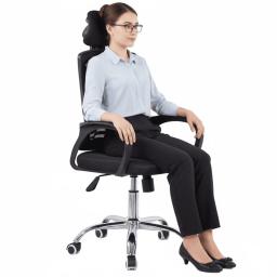 Silla de Oficina Ergonómica Apoya cabeza Airmesh Espaldar de malla Altura regulable Rotación 360°