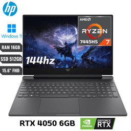 Laptop Hp Victus Amd Ryzen 7 7445hs 16 Gb Ram 512Gb ssd Full Hd Rtx 4050 6gb 15.6″ 144hz